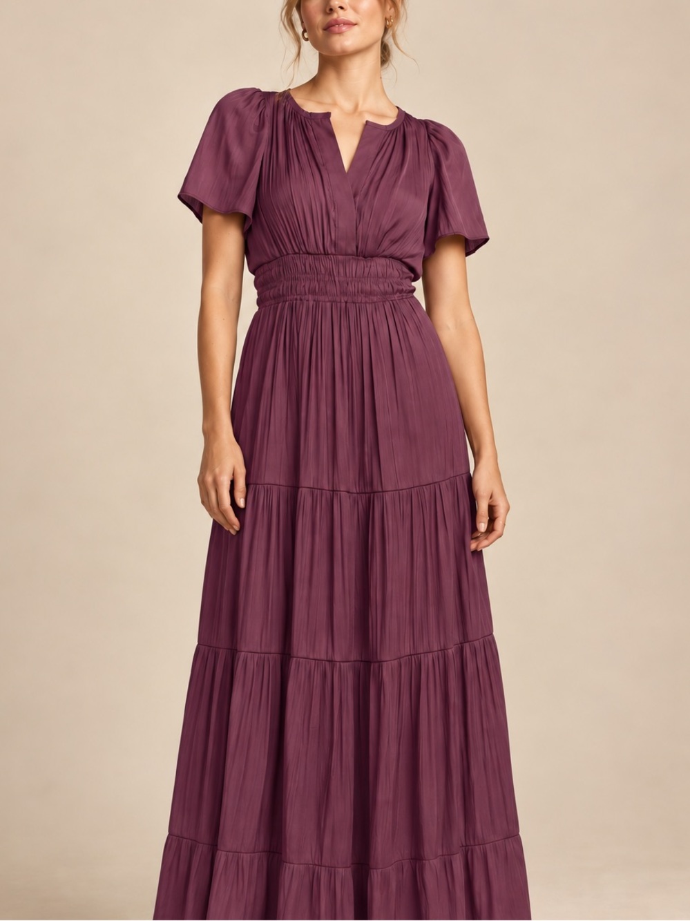 Anthropologie Somerset Maxi Dress in Plum (Size S)